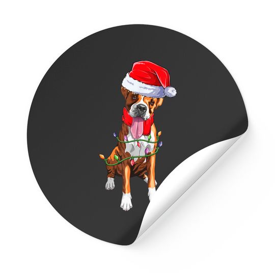 Discover Boxer Dog Lovers Christmas Stickers