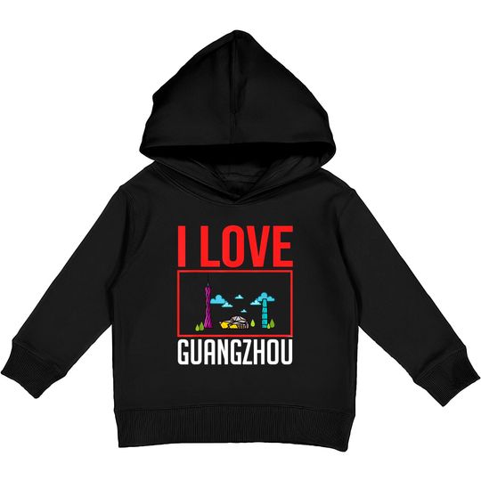 Discover Guangzhou China City Skyline Map Travel Kids Pullover Hoodies
