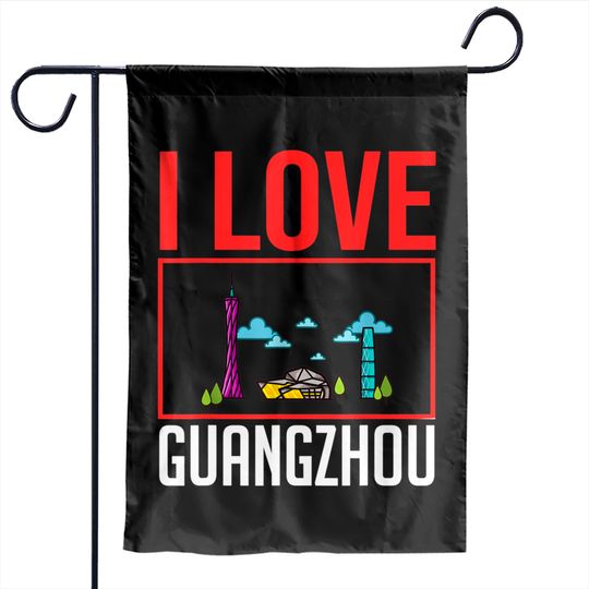 Discover Guangzhou China City Skyline Map Travel Garden Flags