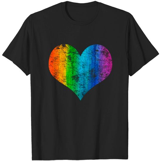 Discover Vintage LGBT | Gay Lesbian Pride Heart T-Shirt