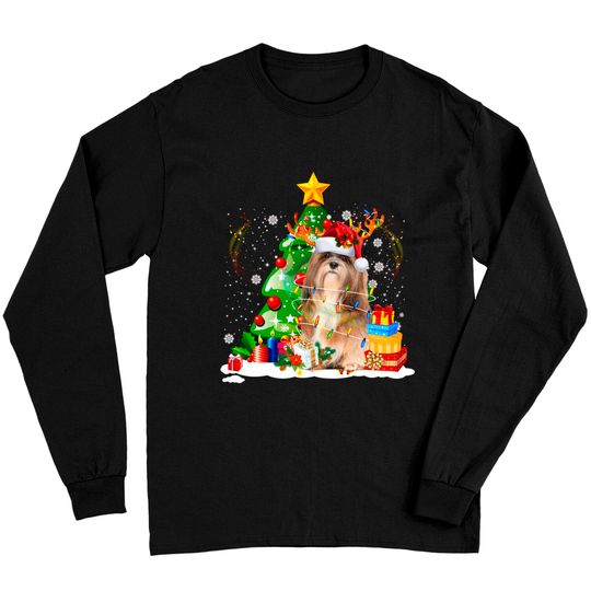Discover Lhasa Apso Christmas Lights Funny Dog Xmas Tree Gift Long Sleeve