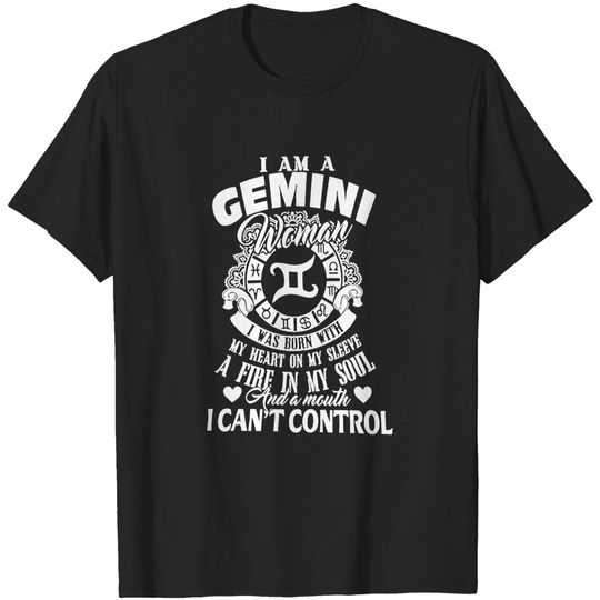Discover Gemini Woman I was Born with My Heart On My Sleeve T-Shirt