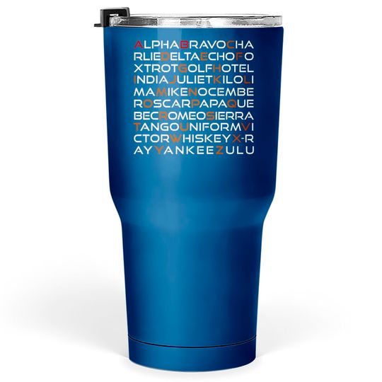Discover Aviation Phonetic Alphabet Pilot Alpha Bravo Charlie Tumblers 30 oz