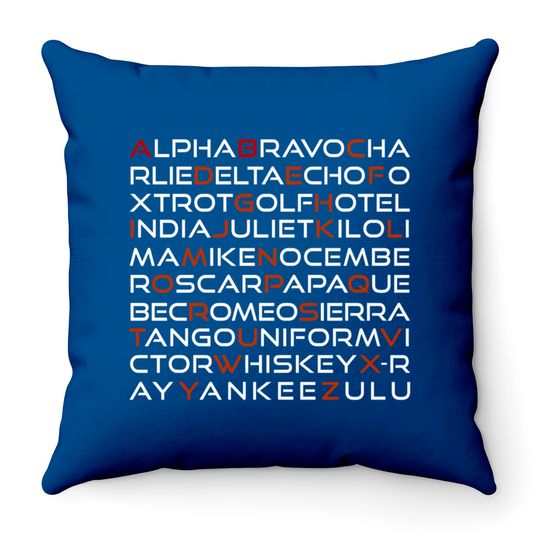 Discover Aviation Phonetic Alphabet Pilot Alpha Bravo Charlie Throw Pillows