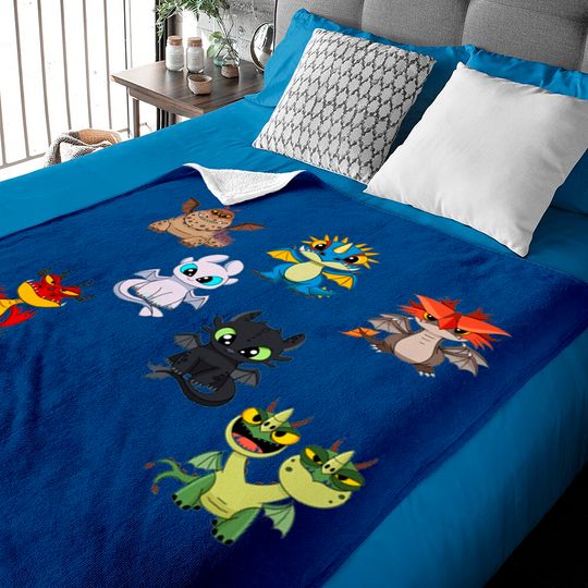 Discover Dragons set, httyd characters, how to train your dragon, cute baby dragons for kids - How To Train Your Dragon - Baby Blankets