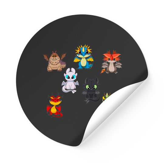 Discover Dragons set, httyd characters, how to train your dragon, cute baby dragons for kids - How To Train Your Dragon - Stickers