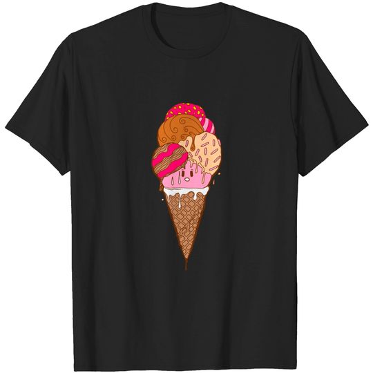Discover Strawberry Toffee Cute Ice Cream Cone - Ice Cream Cone - T-Shirt