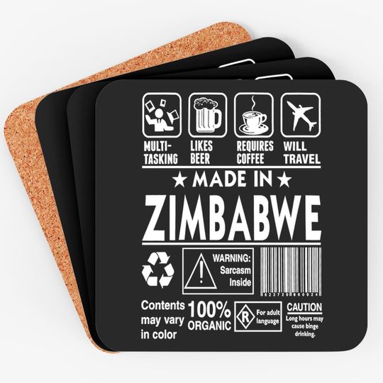Discover Zimbabwe Made in Zimbabwe Coasters