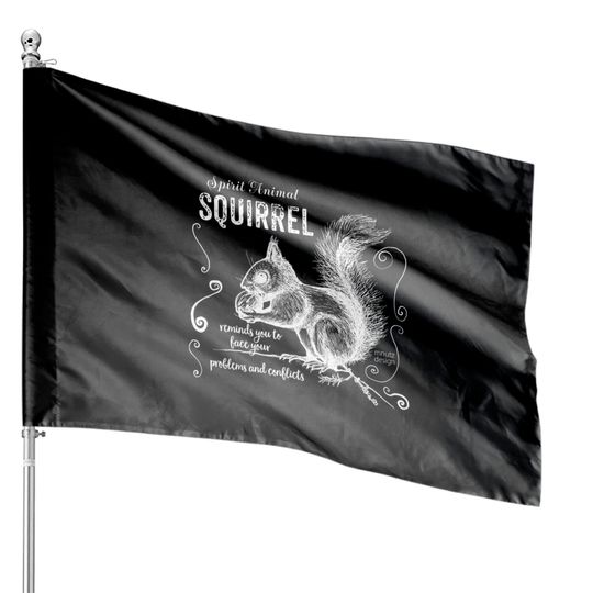 Discover Spirit animal - Squirrel white - Squirrel - House Flags