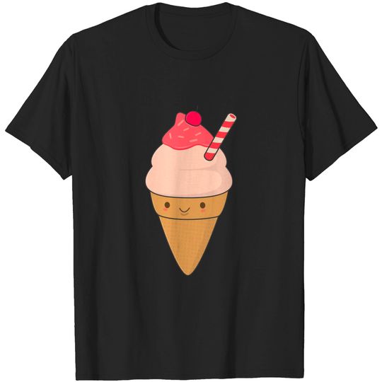 Discover Kawaii Ice Cream Cone - Ice Cream Cone - T-Shirt
