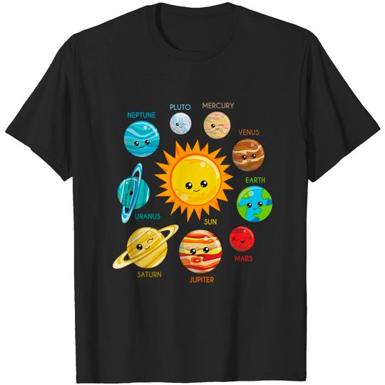Discover Cute Planets, Solar System, Space, Cosmos, Galaxy - Solar System - T-Shirt