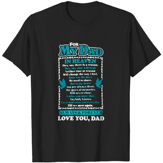 Discover for My Dad in Heaven Always and Forever Love You Father Day T-Shirt