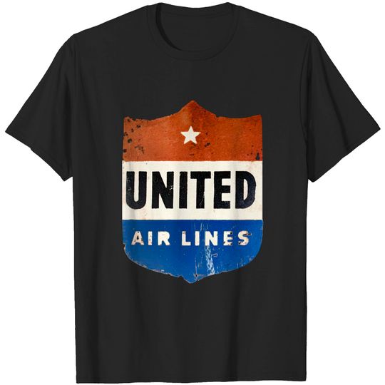Discover United Air Lines - Distressed, Vintage LuggageSticker - United Airlines - T-Shirt