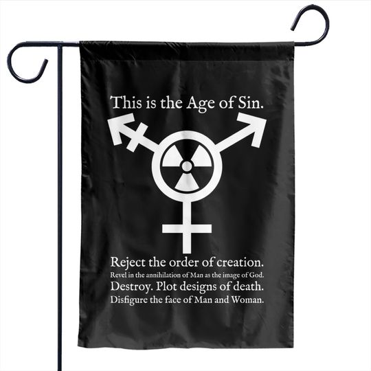 Discover Trans Radiation (Alternate) - Age of Sin - Papal Text -White - Age Of Sin - Garden Flags