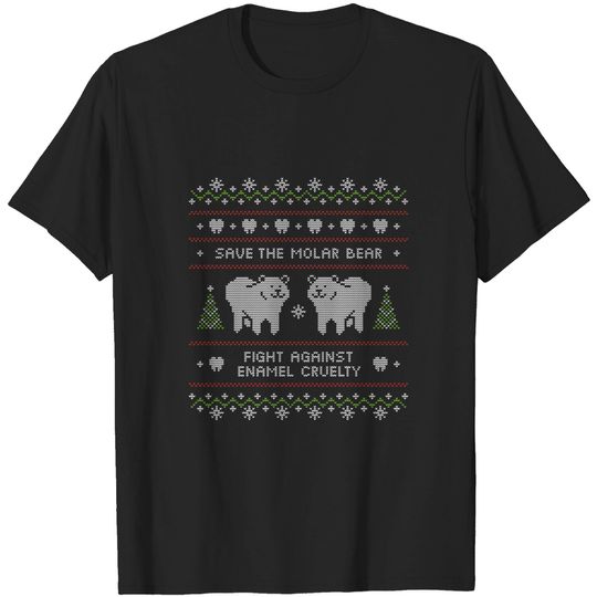 Discover Ugly Christmas Sweater Molar Bear Dental T-Shirt - Ugly Sweater Dental - T-Shirt