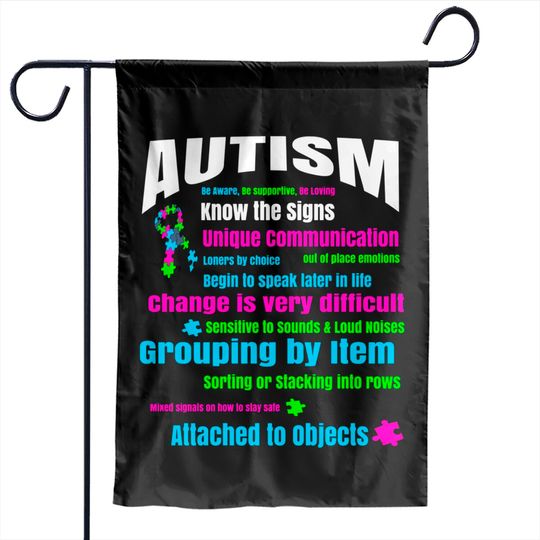 Discover Autism Know the Signs - Autism - Garden Flags