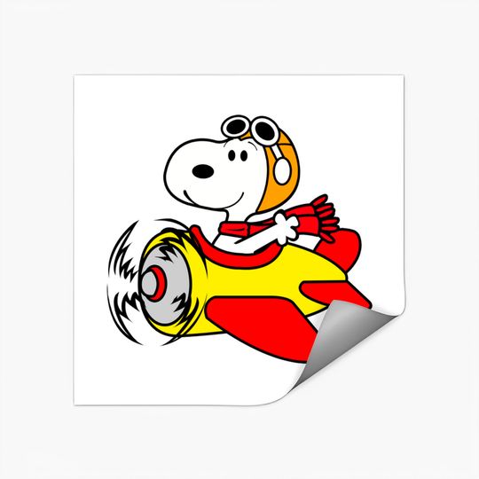 Discover Snoopy Fly Airplane - Snoopy - Stickers