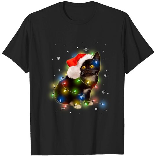 Discover Black Cat Lover Led Christmas - Black Cat Christmas - T-Shirt