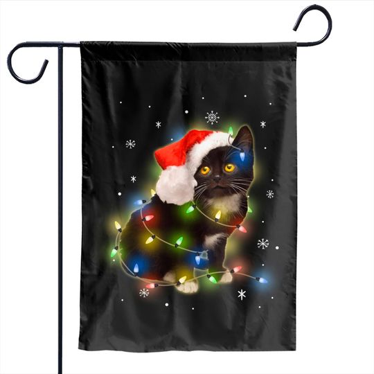 Discover Black Cat Lover Led Christmas - Black Cat Christmas - Garden Flags