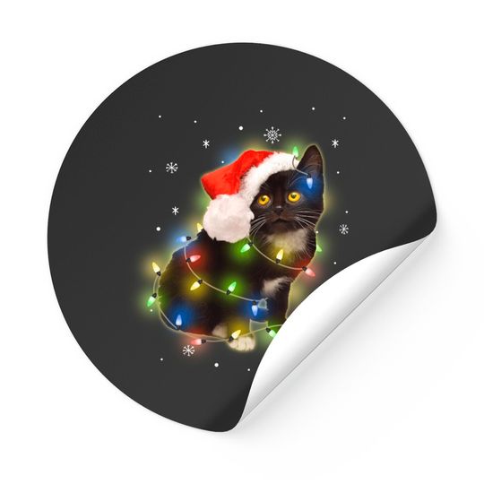 Discover Black Cat Lover Led Christmas - Black Cat Christmas - Stickers