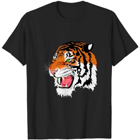 Discover growling mouth open tiger face - Growling Mouth Open Tiger - T-Shirt