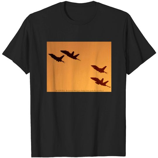 Discover F-16 and CF-18 Formation Gold 1-Sided - F 16 And F 18 - T-Shirt