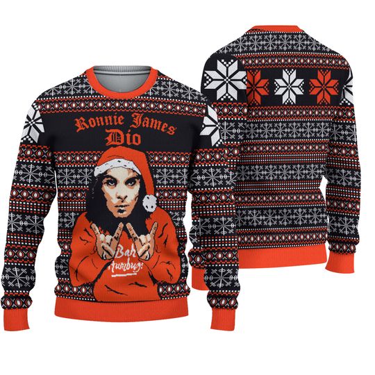 Discover Vintage Ronnie James Dio Bah Humbug Limited Edition Christmas Sweater