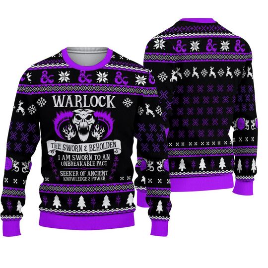 Discover Dnd Classes Warlock Ugly Sweater Christmas