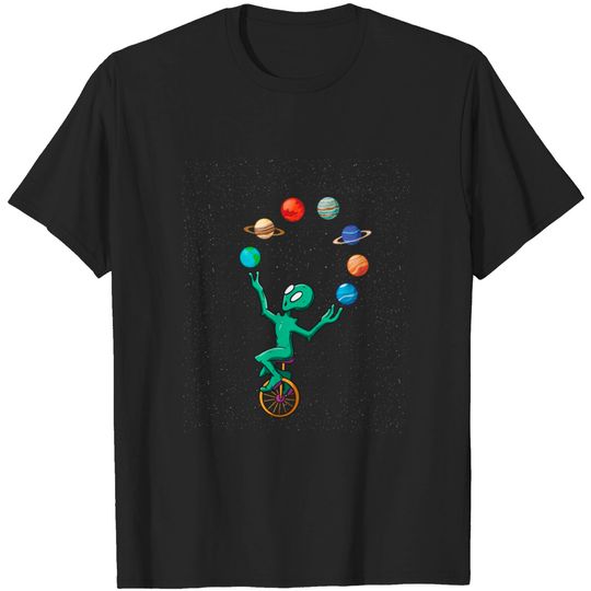 Discover Juggling Extraterrestrial Planets Space - Space - T-Shirt