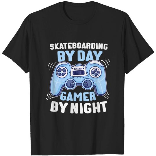 Discover Skateboarding Gamer T-Shirt - By Day and Night