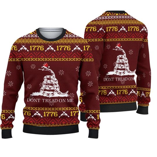 Discover Dont Tread On Me All Over Printed Ugly Christmas Sweater