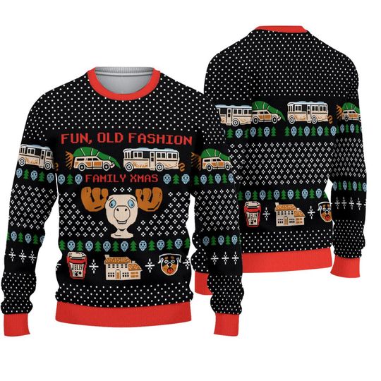 Discover National Lampoons Christmas Vacation Ugly Christmas Sweater Clark Griswold Ugly Xmas 3D Sweater
