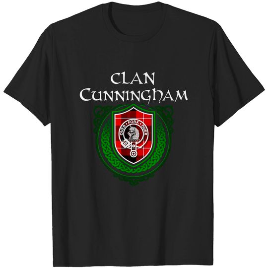 Discover Clan Cunningham Scottish Tartan Crest Badge T-Shirt
