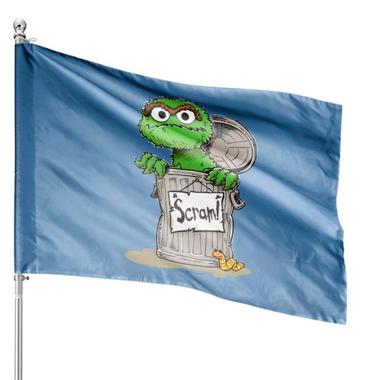 Discover Oscar the Grouch Scram House Flags