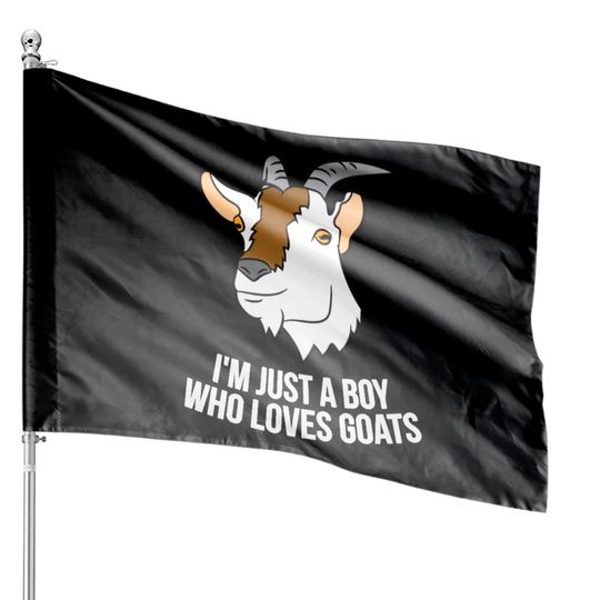 Discover I'm Just A Boy Who Loves Goats Cute Goat Farmer House Flags