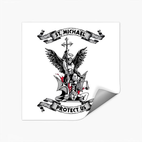 Discover Archangel Saint Michael Protect Us Defend Us Stickers