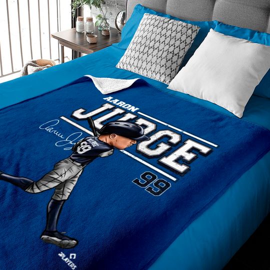 Discover Aaron Judge Kids Baby Blankets - New York Y Baseball Aaron Judge Cartoon WHT