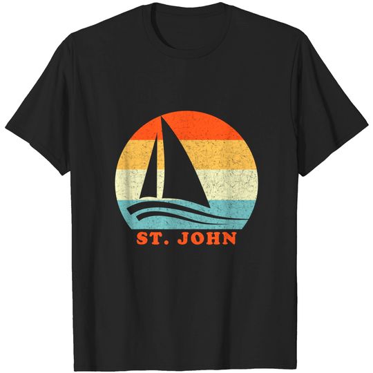 Discover St. John USVI Vintage Sailboat Vacation T-Shirt