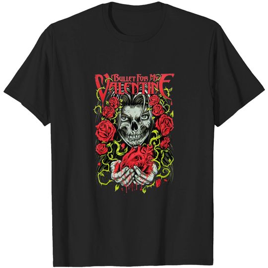 Discover Rose T-Shirt Bullet For My Valentine Roses And Heart Black