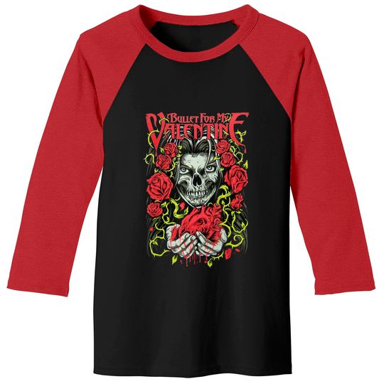 Discover Rose Baseball Tees Bullet For My Valentine Roses And Heart Black