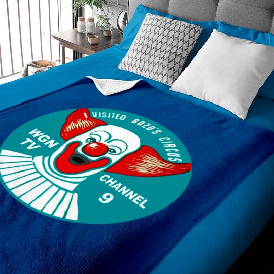 Discover Bozo's Circus, Bozo Button, WGN TV, Chicago Baby Blankets