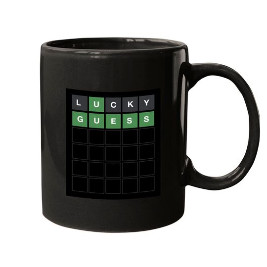 Discover Wordle Lucky Guess  Funny Wordl Grid Word Game Design Mugs