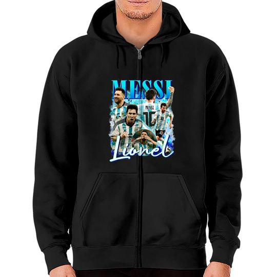 Discover Vintage Lionel Messi 90s Zip Hoodies, Lionel Messi Shirt