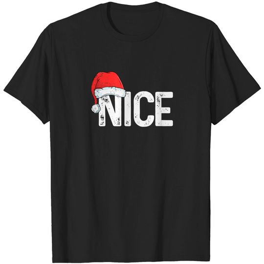 Discover Naughty Or Nice Matching Christmas Couples Costume T-Shirt