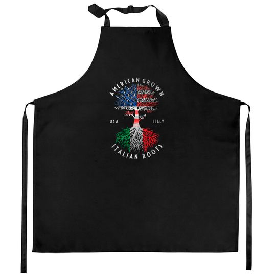Discover American Grown Italian Roots Italy Flag National Kitchen Aprons