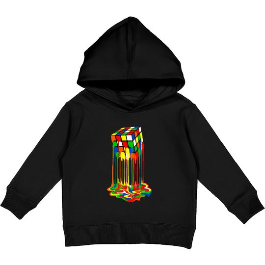 Discover Melting Rubiks Cube - Rubiks Cube - Kids Pullover Hoodies