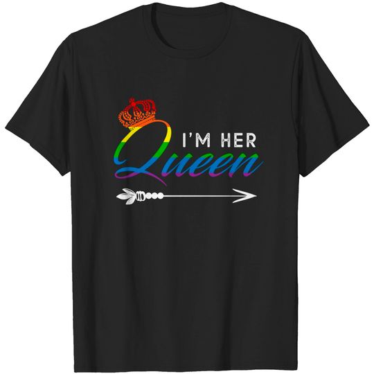 Discover Matching Lesbian Couple Her Queen Girlfriend Pride LGBT T-Shirt