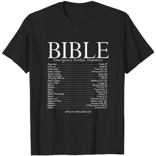 Discover Bible Emergency Hotline Numbers Shirt, Bible Verse Shirt T-Shirt