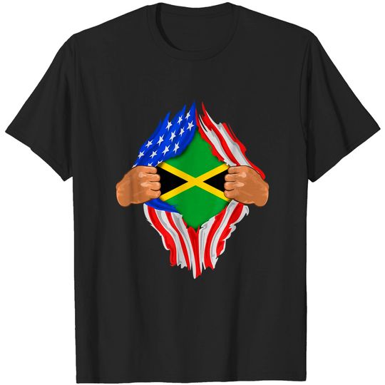 Discover Jamaican Blood Inside Me T-Shirt | Jamaica Flag Gift
