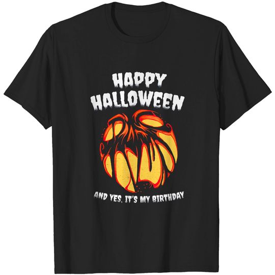 Discover Spooky Pumpkin Face Halloween for Birthday Celebrants T-Shirt